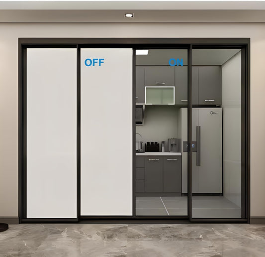 Smart Switchable Privacy Film  8"x12" – PDLC Self-Adhesive Window Tint, Instant Frosted Glass, UV & Heat Blocking